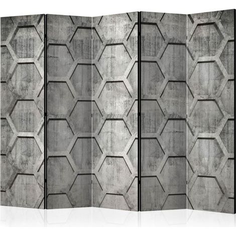 Paravent 5 Volets "Platinum Cubes" 172x225cm (1/2)