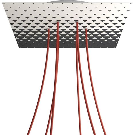 creative cables - Rosone XXL Rose-One quadrato, 400 mm con 6 fori e 4 fori laterali - PROMO - Triangle