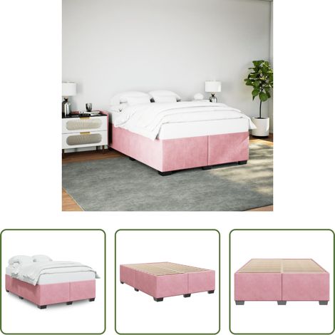 Samt - Bettgestell Rosa 160x200 cm Samt (1/5)