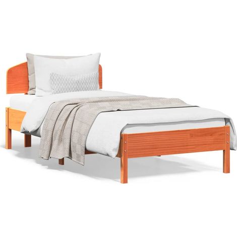 Maison Exclusive - Cama sin colchón madera maciza de pino marrón