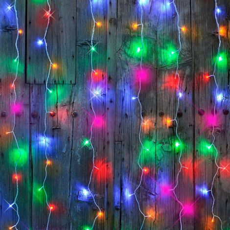Rideau lumineux multicolore pour façade (1/3)