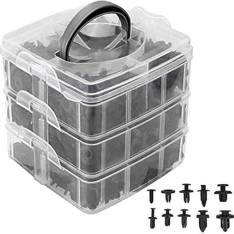 620 clips de fixation automobile, 16 rivets différents, fixations, kit de clips de fixation pour panneaux de porte avec vis