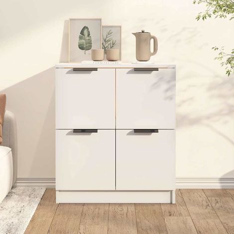 vidaXL Buffet Blanc 60x30x70 cm Bois d'ingénierie (1/5)
