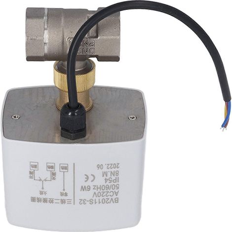Vanne à bille motorisée DN20, 3 fils, 2 commandes, silencieuse, corps en acier inoxydable, 3/4 po, 220 V CA (1/5)