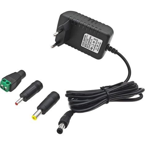 Adaptateur d'alimentation 12 V 1 A, 12 V 1000 mA AC vers DC, Chargeur Mural de Rechange avec 3 Prises pour Barre Lumineuse LED 5050/3528, routeur, routeur et alarmes électroniques (1/5)
