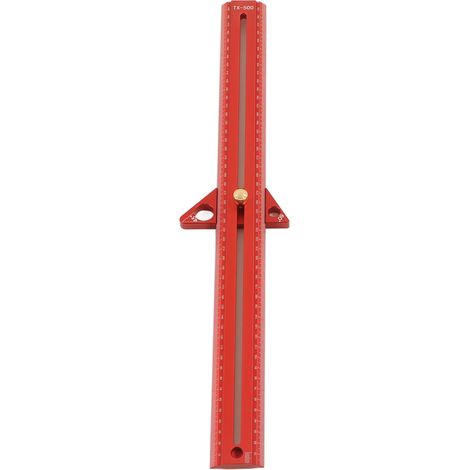 Règle en T multifonctionnelle pour le travail du bois, en alliage d'aluminium, portable, pour mesurer les angles du bois, 50 cm / 19,7 pouces (1/5)