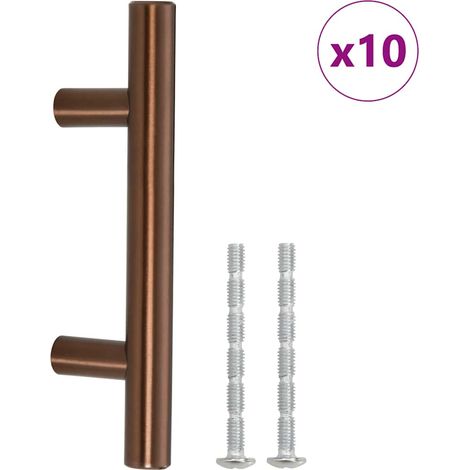 vidaXL Tiradores para armarios 10 uds acero inoxidable bronce 64 mm (1/2)
