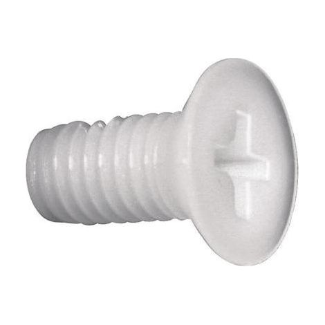 VIS À TÊTE FRAISÉE TOOLCRAFT 839970 10 PC(S) M4 20 MM TÊTE FRAISÉE CRUCIFORME PHILIPS PLASTIQUE, POLYAMIDE DIN 965 (1/3)