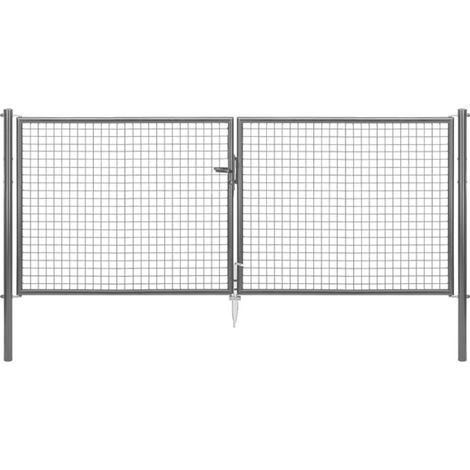 ALBERTS Wellengitter-Doppeltor, zinkp.anth.met.Kst.b., B Mitte-Mitte Pf.2988mmH1250mm (1/5)