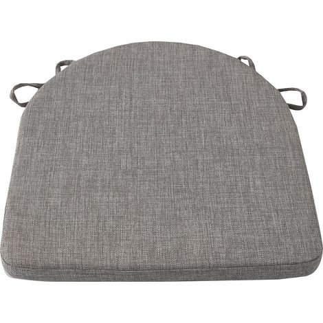 Cojines para sillas de comedor con lazos y base antideslizante, 42,8 x 42,8 x 3,8 cm, gris
