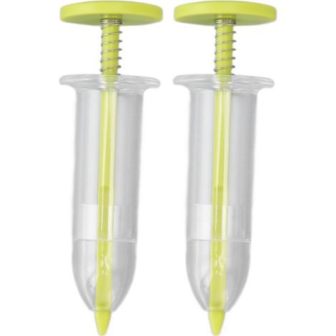 Mini seed dispenser, 2 pieces, small spreader, adjustable hand planter, seeder, yellow gardening tool (1/5)