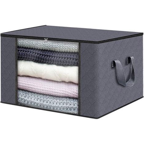Grand sac de rangement pour vêtements en tissu non tissé, 60 x 40 x 35 cm (1/2)