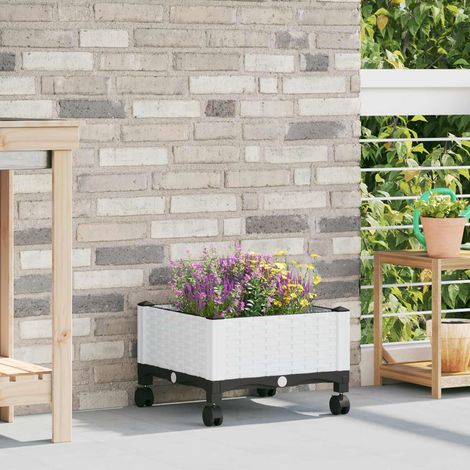 Teenpull – Gartenpflanzer mit Rädern Weiß 40 x 40 x 33 cm PP (1/5)