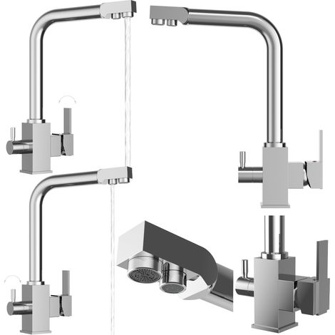Robinet de cuisine à trois voies pour filtre à eau NODE chrome spout filter (1/5)