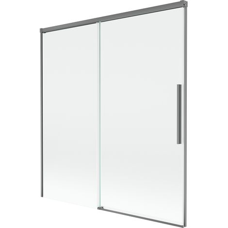 Mexen Rox Duschabtrennung, 2-flügelig, verschiebbar, 150 x 150 cm, transparent, Gun Metal - 8C9-150-001-95-00