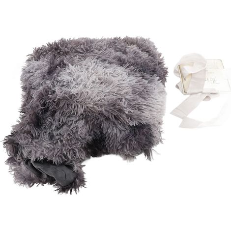 Coperta in morbido poliestere lavabile, double-face, per una persona, ideale per ufficio o divano, colore grigio scuro. (1/2)
