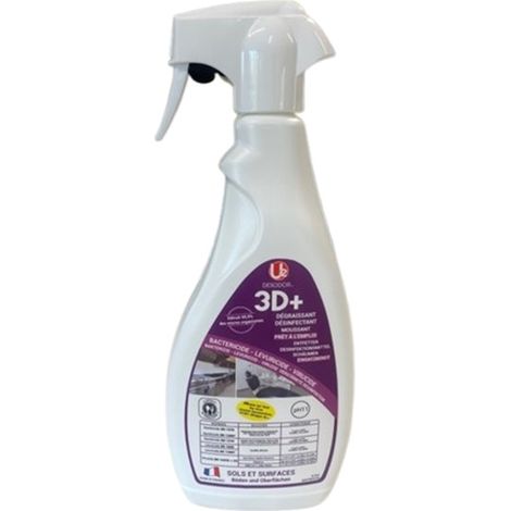 Degraissant Nettoyant Moussant Spray 750ml - Bactericide Virucide Anti-Coronavirus - Usage Pro & Grand Public - Surfaces Inox Sanitaires (1/2)