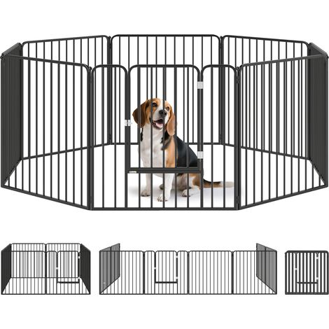 80cm 8 Panels Heavy Duty Dog Pen, Pet Playpen for Indoors, Outdoors, Small, Medium Dogs