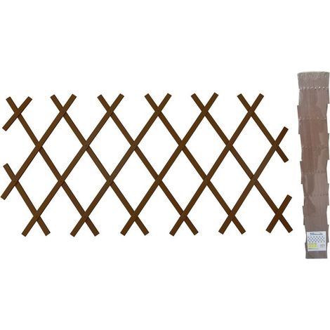 TrAdE Shop Traesio - Traliccio Rete In Vimini Bamboo 100x200cm Estensibile Marrone Piante Rampicanti -