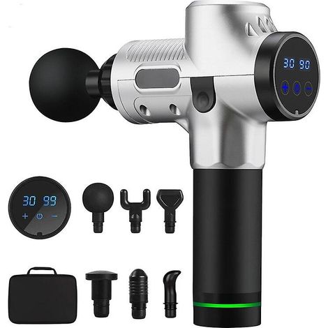 Matériel de massage pour gestionnaire de santé : pistolet de massage électrique, pistolet de massage fascial pour la relaxation musculaire et le fitness, masseur LCD (1/5)