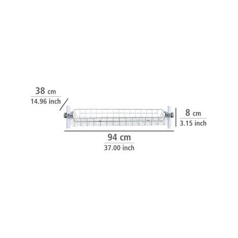 Wenko – Panier Herkules lot de 2 – Dimensions 94x8x38 cm – Métal avec grille dense – Compatible système télescopique Herkules (1/5)