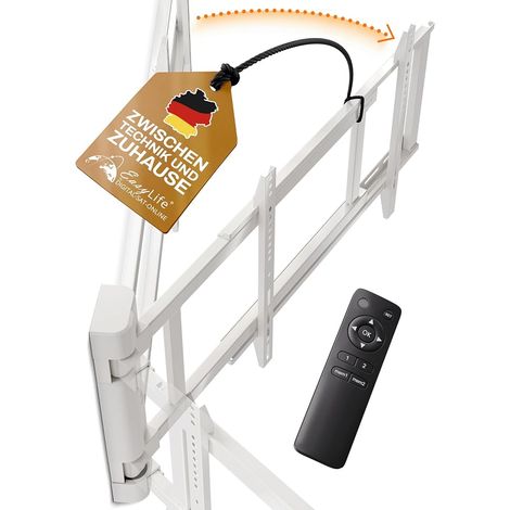 TV Wall Mount Electrically Swivels Up to 170°, VESA Wall Mount Up to 600x400 for LCD/OLED, TV, Monitor, Screen, Smartboard 32-75 Inches & 50 kg Max - White (1/5)