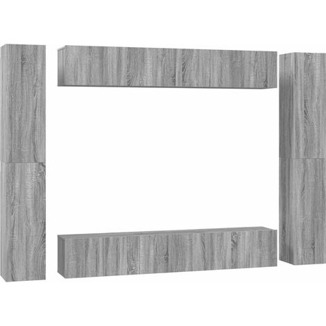 Maison Exclusive - 10-tlg. TV-Schrank-Set Grau Sonoma Holzwerksto (1/5)