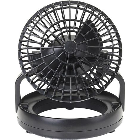 Ventilateur d'extérieur multifonction avec crochet de suspension et lumière LED réglable pour la randonnée, le refroidissement en plein air avec LED (1/4)