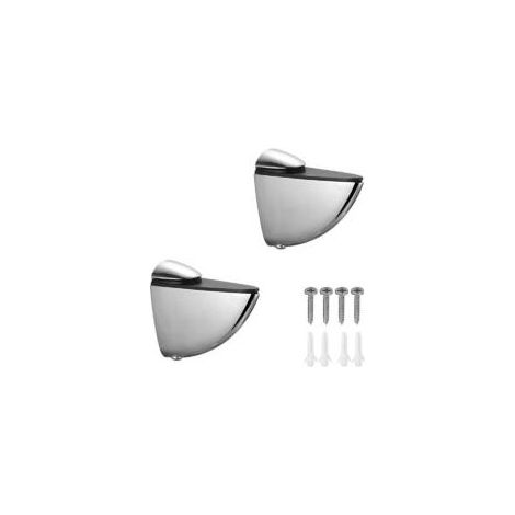 Supports d'étagère en verre réglables avec 2 pinces en alliage de zinc, pour verre de 3 à 20 mm d'épaisseur, pour fixation murale Crezuo (1/4)