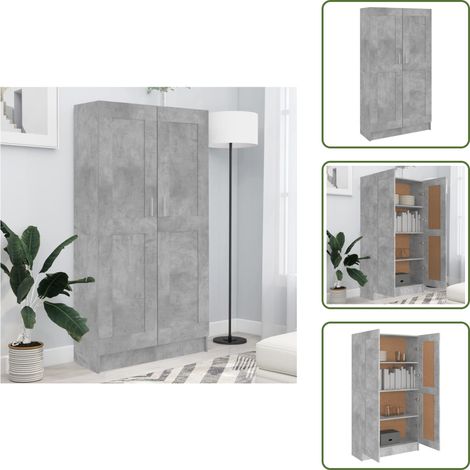 Bücherregal Betongrau 82,5x30,5x150 cm Holzwerkstoff - Bücherregal - Regal - Holzmöbel - Beton Grau - Wohnzimmerdekor (1/5)