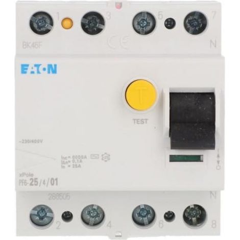 Interruttore differenziale 4P 25A 0,1A tipo AC PF6-25/4/01 286505