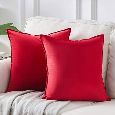 Taie D'Oreiller, 2 Taies D'Oreiller Housse De Coussin De Canapé 50X50Cm (Rouge De rouge de chine MOUSTIQUAIRE DE CAMPING (1/5)