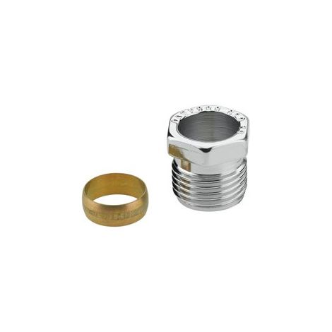 Raccord chromé à compression mâle 1/2" (15/21) - cuivre Ø16