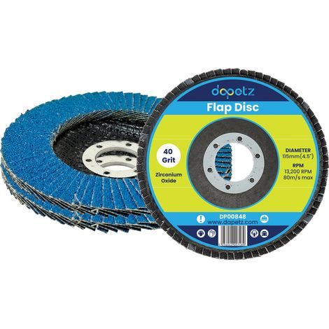 Dapetz ® Flap Discs 115mm 4.5" 40 Grit Grinding Discs Zirconium Sanding Ideal for grinding and finishing on various Metals, Steel, Stainless Steel, and Aluminum Pack of 2 (1/5)