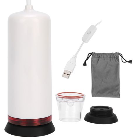 Pompe à Vide Électrique Mini Portable USB Automatique pour Sacs de Rangement sous Vide Blanc Compacte 3L/min -50Kpa ABS (1/4)