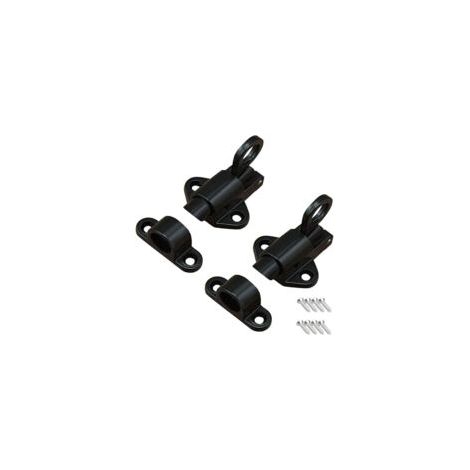 Lot de 4 verrous automatiques à ressort en aluminium, loquets de porte, noir (1/5)