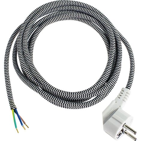 AS Schwabe 87202 Strom Anschlusskabel Schwarz/Weiß 3.00 m