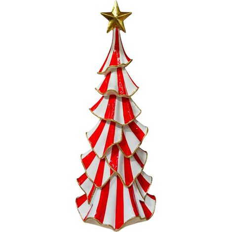Albero di Natale Resina Circo Bianco e Rosso 19x46,5x15cm Peraga Christmas