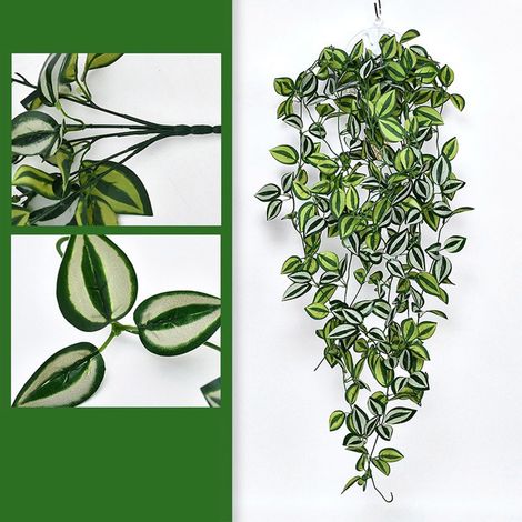 Plante Artificielle - Suspension Murale En Plastique - Décoration Intérieure Pour Salon Chambre Couloir - Longueur 100 Cm - 1 Pièce (1/5)