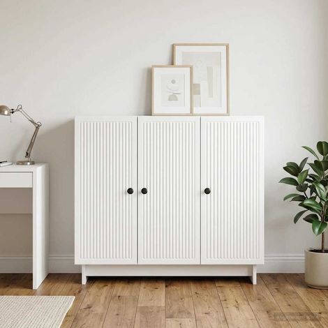 vidaXL Credenza Bianco Lucido 89 x 34,5 x 80 cm Legno (1/5)