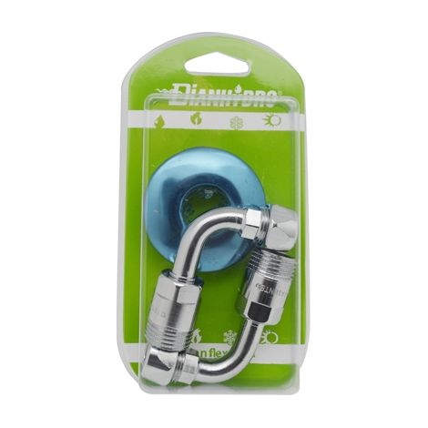 2 PZ CURVETTE SOTTOLAVABO A  90  ° COMPLETE E GIREVOLE BLISTER- pz. 2 - 1/2 x 3/8 Diam. 10- FAIDF- pezzi 1 (1/2)