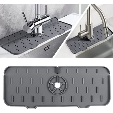 Protège-évier en silicone, tapis de protection pour plan de travail, pare-éclaboussures pour robinet, écran anti-taches sous mitigeur, garde cuisine et salle de bain propres (1/5)