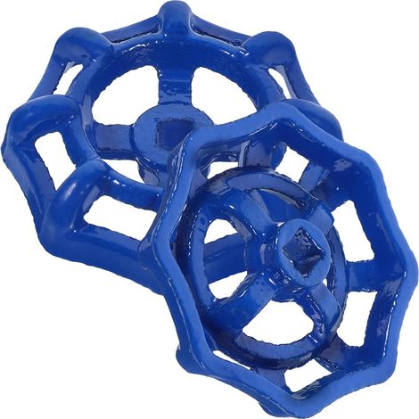 Poignée Vanne de Robinet en Acier Moulé Bleu, Lot de 2 Pièces (1/5)