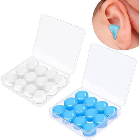 Tapones para los oídos de silicona - tapones de cera - 24 unidades - reutilizables - para dormir y nadar (1/5)