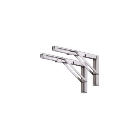 Klappbare Regalträger, 2er-Pack, Edelstahl, Wandmontage, ausziehbare Träger mit Schrauben, 350 mm x 175 mm (14 Zoll), Silber, Crezuo