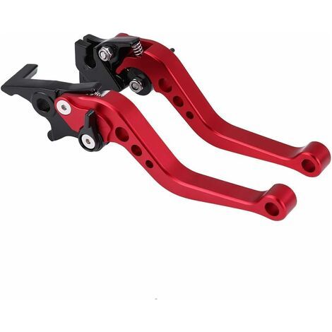 2Pcs Leviers D'Embrayage De Moto Levier Frein Embrayage Poignée De Frein Moto Maître-Cylindre En Alliage D'Aluminium(Rouge) (1/5)