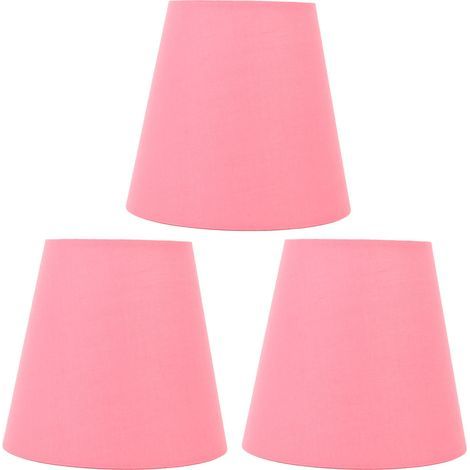 3 pièces abat-jour en tissu innovant E14 Type d'intervention abat-jour en tissu moderne cache-poussière pour chambre à coucher chevet rose (1/5)