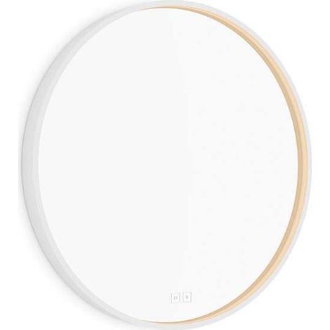 Nimco - Miroir avec éclairage LED, diamètre 60 cm, avec deux capteurs tactiles, blanc mat ZPB 31000RVX-05 (1/5)