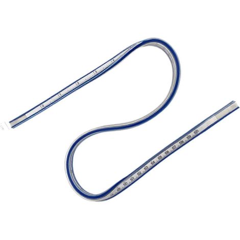 Règle courbe flexible, règle de division double face pour dessin technique et ingénierie, pliable, pour fournitures de bureau, dessin, quilting et patchwork.-60cm (1/5)