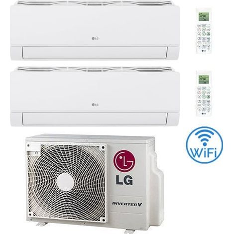 LG – Climatiseur gainable double split 9000 + 12000 BTU – Compresseur inverter – Classe A+++/A++ – WiFi intégré – Design minimaliste (1/5)